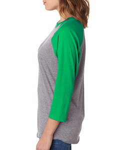 Camiseta de béisbol raglán de algodón con estampado personalizado de manga 3/4 sólida de talla grande para mujer, secado rápido, transpirable, venta al por mayor - Product Image 6
