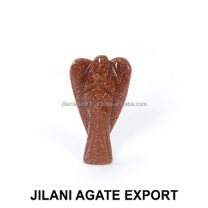 Venta al por mayor: Artesanía de ágata semipreciosa estilo Feng Shui, con ángel Sitara tallado de sol rojo Jilani de 1.5 pulgadas, hecho a mano con cristal y gema. - Product Image 1
