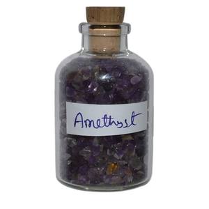 Botella de chips de piedras preciosas de ágata amatista con grabado tallado para Feng Shui Love - Product Image 1