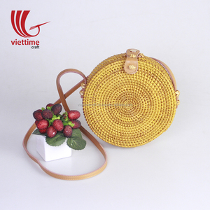 Wholesale Traditional Yellow Dipped <b>Straw</b> Rattan <b>Bag</b> Eco-Friendly Vintage Style with Tassel Decoration Made in Vietnam - Product Image 6