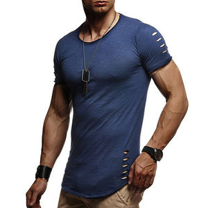 Ourlet rond Élégant Slim Fit Fashion-forward hommes hauts Compression complète coupe ajustée à manches courtes Doux ajusté Crew Fitness T-shirt pour hommes - Product Image 1