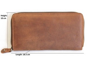 Custom Genuine Leather Long <b>Wallet</b> Men <b>RFID</b> Zipper Clutch <b>Wallet</b> Travel Organizer Card Holder Purse - Product Image 2