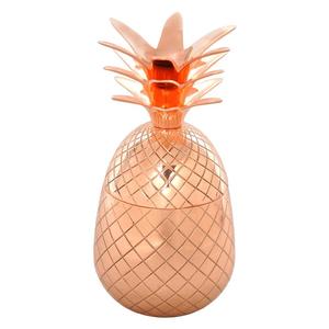 แก้วปาร์ตี้ลายสับปะรดหุ้มทองแดง พร้อมหลอดและฝาปิด - Product Image 4