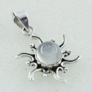 Pendentif en argent Sterling 925, pierre de lune arc-en-ciel, bijoux pour femmes, indien - Product Image 1