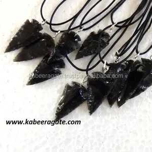 ขายส่ง Arrowheads: สร้อยคอลูกศรสีดำ Obsidian