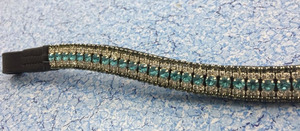 สายคาดหน้าผากม้าหนังแท้ห้าแถว สีเงินอมเทา คุณภาพสูง ดีไซน์หรูหรา - Product Image 3