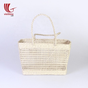 Bolso de playa tejido a mano de estilo vintage, bolso de mano con cierre abierto de algas marinas barato, venta al por mayor disponible - Product Image 1