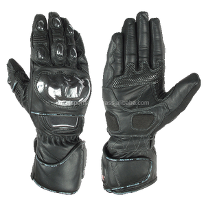 Gants de course en cuir de vachette noir complet équipement de protection sportif imperméable pour la course de moto en plein air - Product Image 1