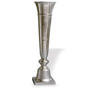 Jarrón de trompeta de níquel, florero de diseño personalizado de metal personalizado - Product Image 1