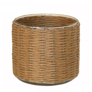 2024 gran oferta jarrón de cristal único para decoración del hogar y jarrón de cuerda de yute de cristal, jarrones modernos de Metal de acero inoxidable, jarrón de mesa moderno - Product Image 1