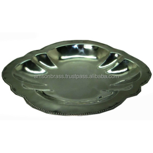 Nickel Plaqué Fruits Plat Vaisselle Plat Rond À Usage Domestique Servant Des Plats et Assiettes - Product Image 1