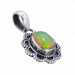 Nouveau Hot Design 925 Sterling Silver Ethiopian Opal Oval Gemstone Pendant Fine Jewelry Pendentifs & Charms Fournisseur et Exportateur - Product Image 1