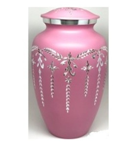 Nouvelles urnes funéraires en laiton/aluminium pour cendres humaines, motif en dentelle turquoise royale, style américain/européen - Product Image 4
