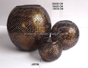 Portavelas de luz de té con bola de aluminio con acabado de latón antiguo, decoración del hogar, votivo con patrones cortados a mano, Material de Metal de vidrio - Product Image 3