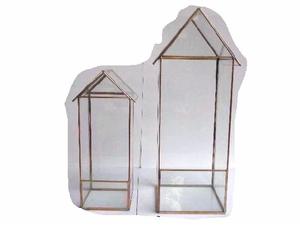 Terrarium en verre intérieur de haute qualité avec côtés en laiton en forme de cabane conteneur de table pour plante succulente Moos Fern Air Plant - Product Image 3