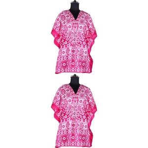 New Arrival 2025 Printed Cotton Short <b>Kaftan</b> Cotton Top Quality Hand Block Printed Floral Design <b>Kaftan</b> Free <b>Size</b> <b>Kaftan</b> Trendy - Product Image 1