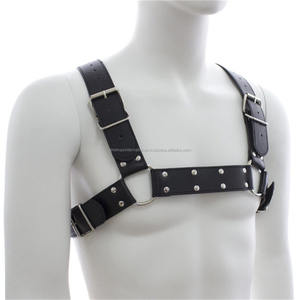 Shemax 2023 Top Quality Hot Selling Custom Wholesale Custom <b>Black</b> Faux Leather <b>Harness</b> With Removable Purse - Product Image 1