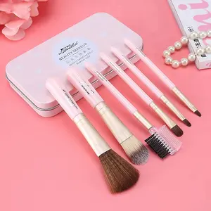 Lameila Wholesale All Day Lady Princess Beauty Makeup Brushes Kits Pink Beauty Face Tool Women Foundation Makeup Brush Set L0886