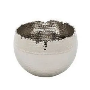 Grosir mangkuk lilin dipalu berlapis perak dekorasi desain kualitas terbaik mangkuk lilin mewah untuk menyajikan