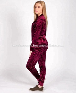 Nouvelle mode, prix bon marché, vente en gros, survêtement mince en velours, vêtements de sport, ruban réfléchissant, lettre latérale - Product Image 6