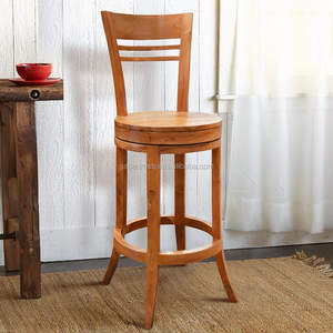<b>Bar</b> Stool Swivel Neima Teak <b>Wood</b> - Product Image 1