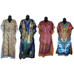 Vestido Dashiki africano tradicional para mujer, caftán con escote en V, largo y suelto - Product Image 1