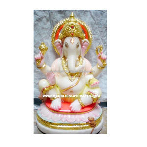 Beautiful White Marble Ganesh Statues - Product Image 1