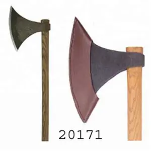 Medieval Viking Battle Axe with Wooden Handle
