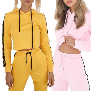 Conjunto Deportivo de Maternidad para Mujer, Top Corto y Pantalones de Chándal, 100% Algodón Felpa, Ropa Deportiva para Correr, Venta al Por Mayor - Product Image 3