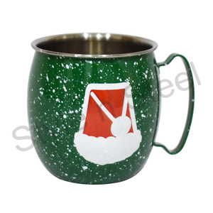 <b>Christmas</b> Design Moscow Mule <b>Mug</b> Color Stainless Steel Moscow Mule Hammered Plated Copper <b>Mugs</b> Moscow Mule Gift <b>Set</b> - Product Image 4