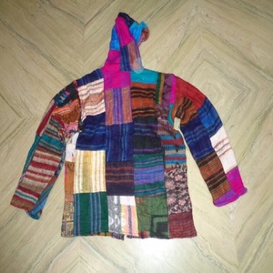 Multi colores acrílico lana Patchwork hombres cremallera sudaderas con capucha chaquetas de invierno al por mayor de La India - Product Image 3