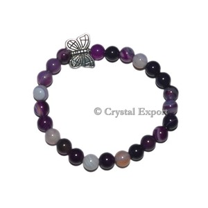 <b>Gemstone</b> Pink Agate <b>Bracelets</b> Hand Crafted Beaded <b>Bracelets</b> - Product Image 1