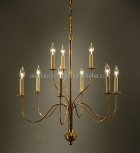 10 Luces candelabro de latón Vintage - Product Image 1