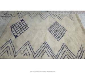 Beni ourain พรมเบเนียโอเรนเบอเบอร์ถักมือพรมโมร็อคโคขนสัตว์100% ดีไซน์เปอร์เซีย - Product Image 1