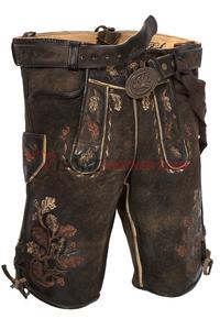 Lederhosen Bávaros Alemanes Personalizados de Alta Calidad para Hombre, Color Marrón Oscuro, Forro Cómodo con Cinturón - Product Image 2