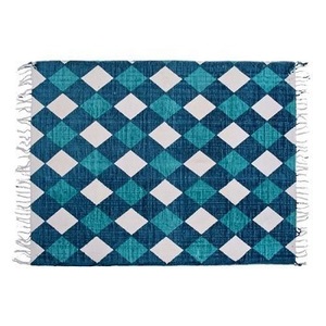 10F Hand Woven Washable Custom Design Cotton Printed Rug Carpet for Living Room Kid Room Decoration Indian <b>Polybag</b> Floral - Product Image 1