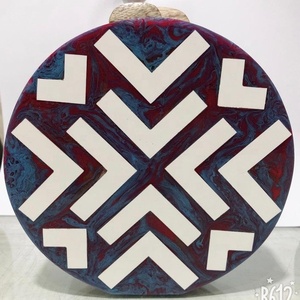 Lametierartz Pochettes traditionnelles en résine avec pierres rondes Sacs à main avec cadre pour soirées - Product Image 4