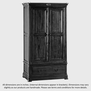 Armoire d'armoire en bois d'acacia massif, garde-robe en bois massif - Product Image 5