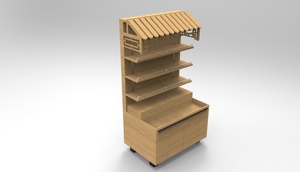 Espositore per Riso in Acciaio e Legno, Scaffale per Alimenti Sfusi in Supermercato - Product Image 4