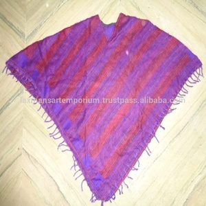 Ponchos de lana unisex al por mayor y sudaderas con capucha a rayas teñidas con hilo, transpirables, con bolsillo, ideales para el clima frío de la India. - Product Image 3