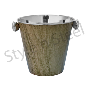 Stainless Steel 5L Luxury Champagne Ice Bucket Texture Design Stainless Steel Ice Bucket Custom <b>Metal</b> Wine Cooler Beer Bucket - Product Image 1