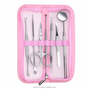 High Quality 7pcs Pink Blackhead Pimple <b>Extractor</b> Set Blemish Remover Tool for Face and Head Wholesale Custom Acne Treatment - Product Image 1