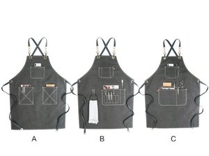 Delantales de cocina de lona de cuero para hombre y mujer, delantal de Chef estilista, tienda, cafés, manicura de belleza, uniforme, parrilla, restaurante, Bar, tinte - Product Image 6