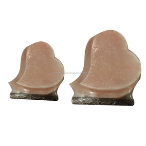 Lámpara de sal natural de doble corazón hecha a mano por Sian Enterprises Premium para decoración del hogar - Product Image 2