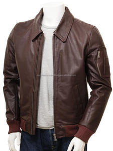 Vestes en cuir pour hommes de haute qualité en cuir véritable, chaudes pour l'hiver, à col montant, doublure antibactérienne, vente chaude - Product Image 3