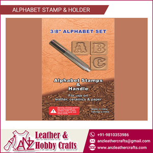 Alphabet <b>Stamp</b> Set | Holder Leather Craft Letter Stamping Tool Kit 3/8 Inch, OEM Private Label | Bulk Supply Manufacturer India - Product Image 1