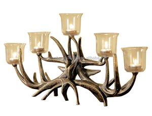 Candelabro Decorativo de Hierro Metálico para el Hogar y Portavelas T-Lite Incluido, Diseño de Lujo Hecho a Mano - Product Image 5