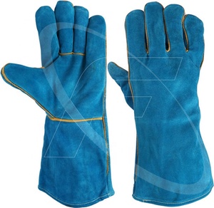 Venta caliente mejores soldadores de seguridad guantes al por mayor de alta calidad de vaca Split cuero de soldadura guantes de trabajo guantes de cuero de Pakistán - Product Image 2