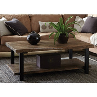 Meubles de maison modernes Table basse en bois de récupération massif Design antique pour salon entrée hôtel ou ferme pour villa