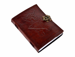 Diario de cuero genuino celta hecho a mano en relieve nuevo diseño marrón libro de notas diario en blanco instrumento de escritura con C-Locked - Product Image 4